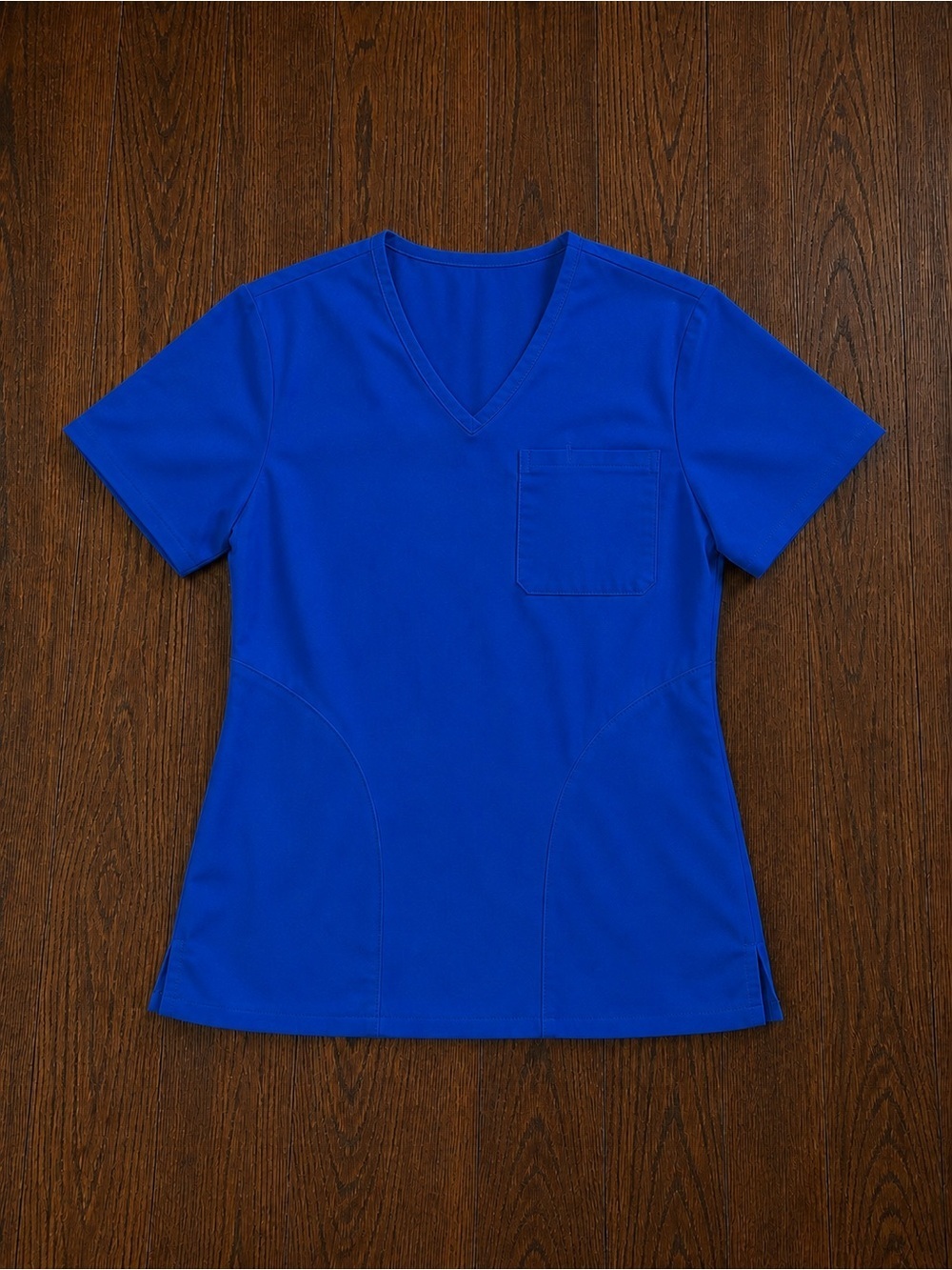 Scrubstar Royal Blue Scrub Top Women’s V-Neck Double Pocket Size Small